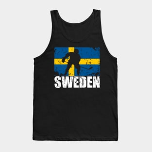 Sweden Hockey Swedish Flag Player Fan Tank Top